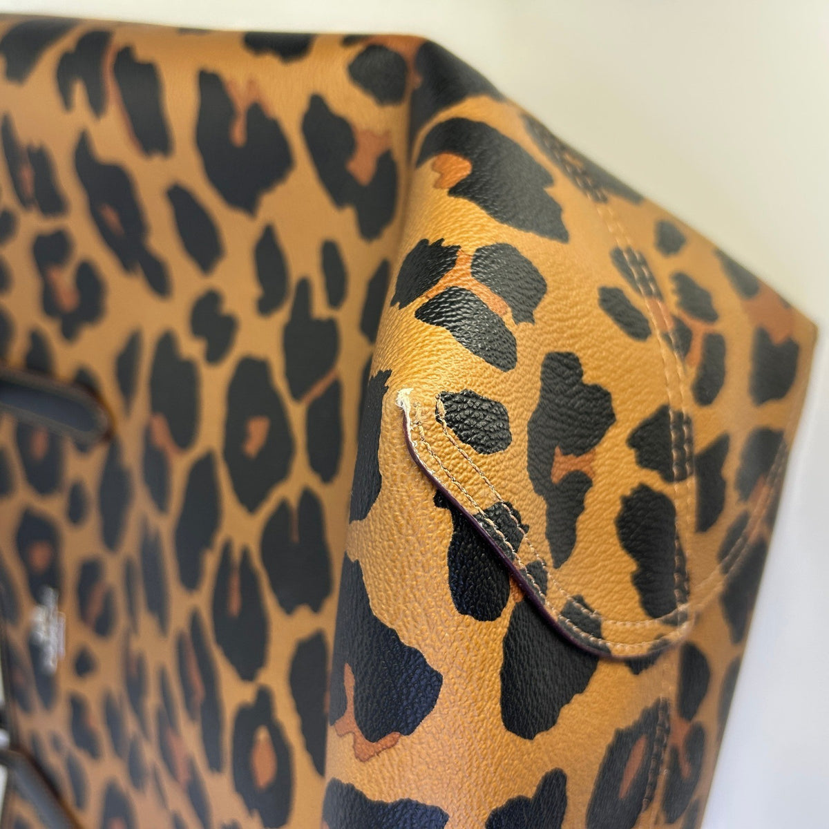 Coach City Tote Leopard Tan Black Coated Canvas Tote Bag Good4