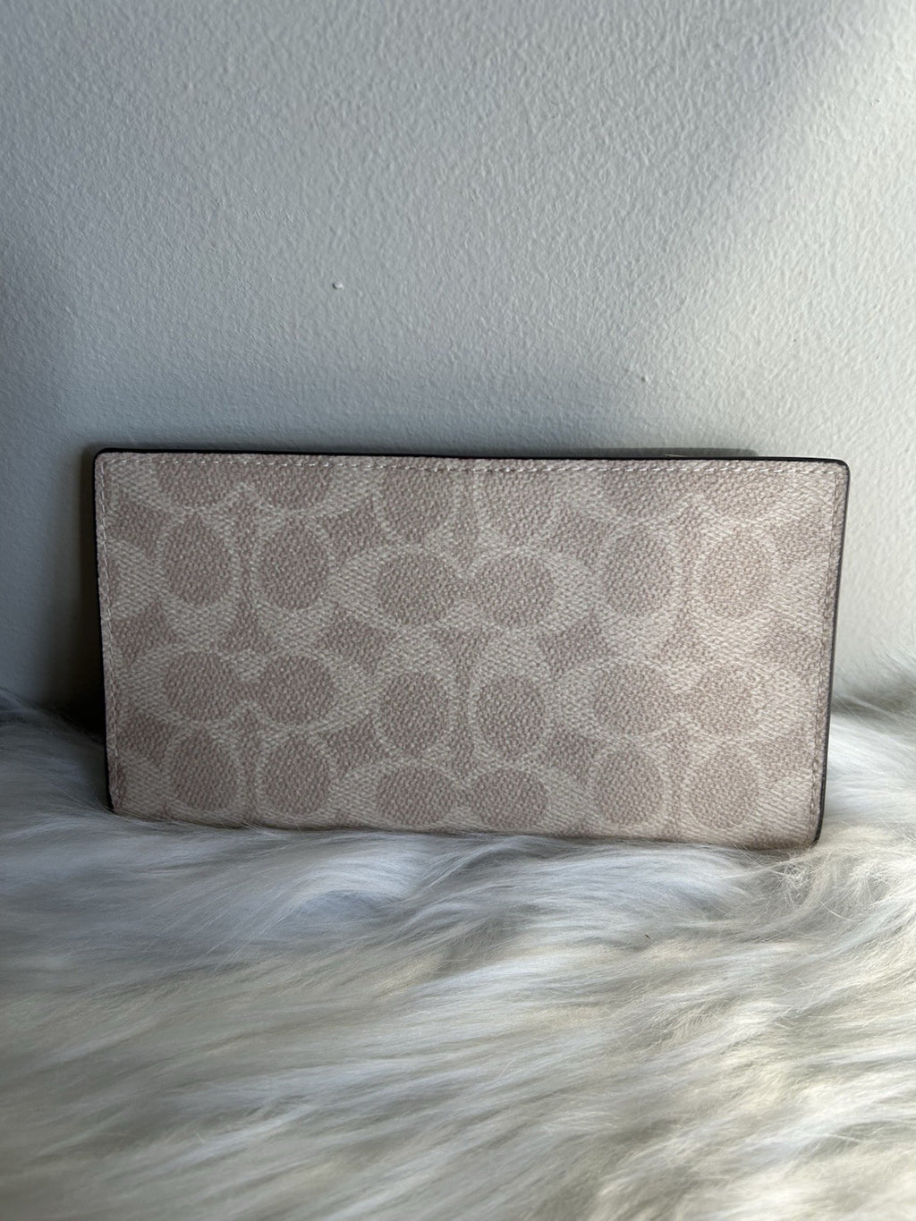Coach Slim Wallet Chalk White Signature Canvas Leather C4452 Excellent2