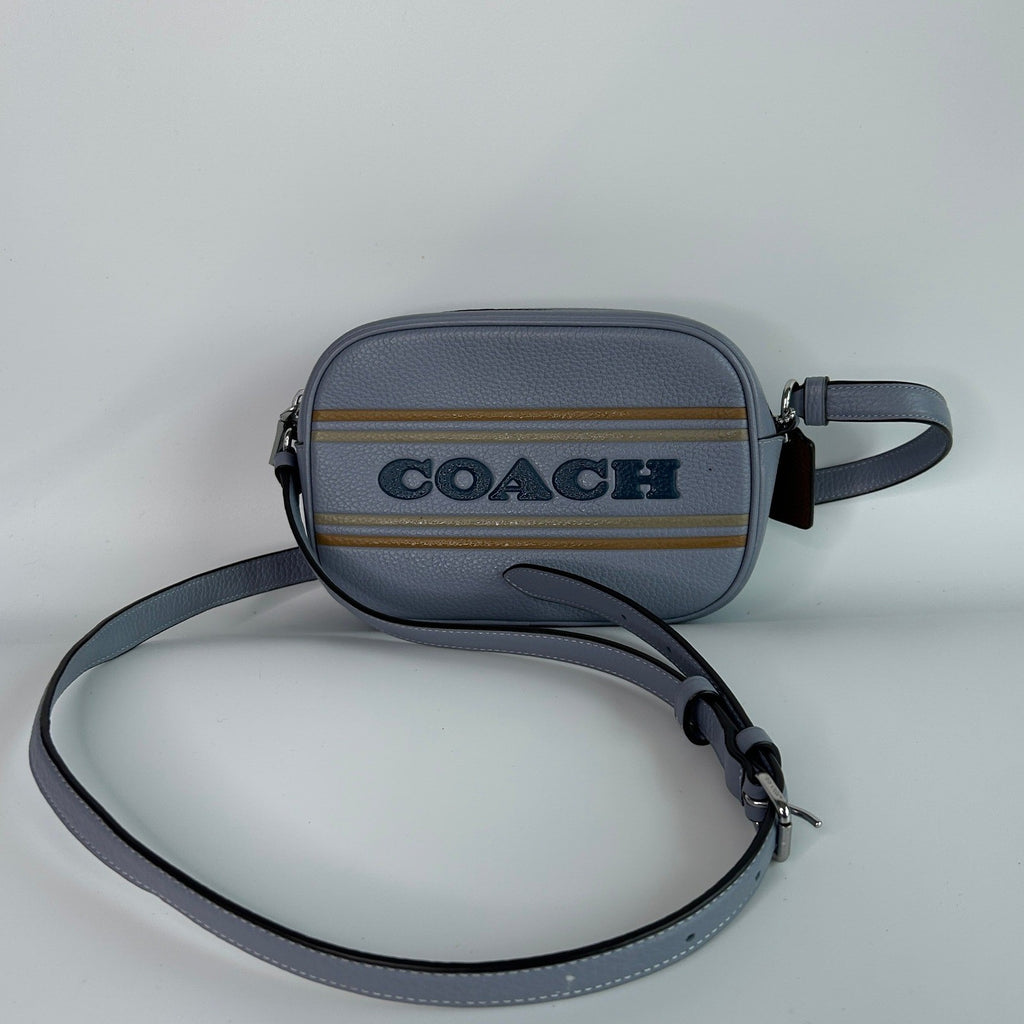 Coach Mini Jamie Camera Bag Blue Pebbled Leather Crossbody CH308 Good0