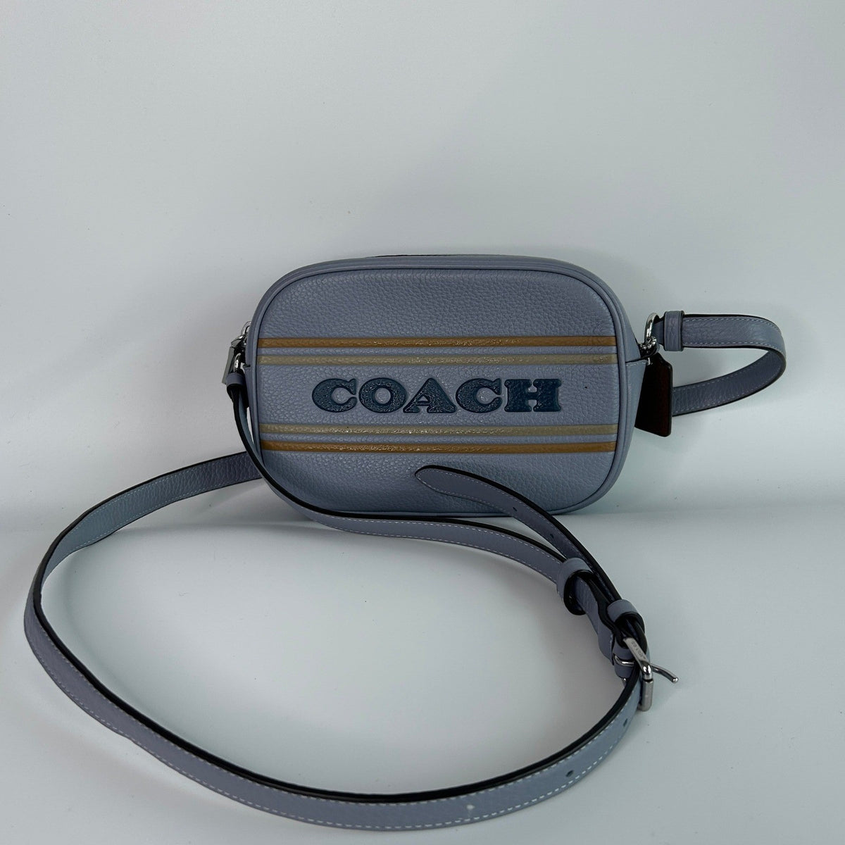 Coach Mini Jamie Camera Bag Blue Pebbled Leather Crossbody CH308 Good0