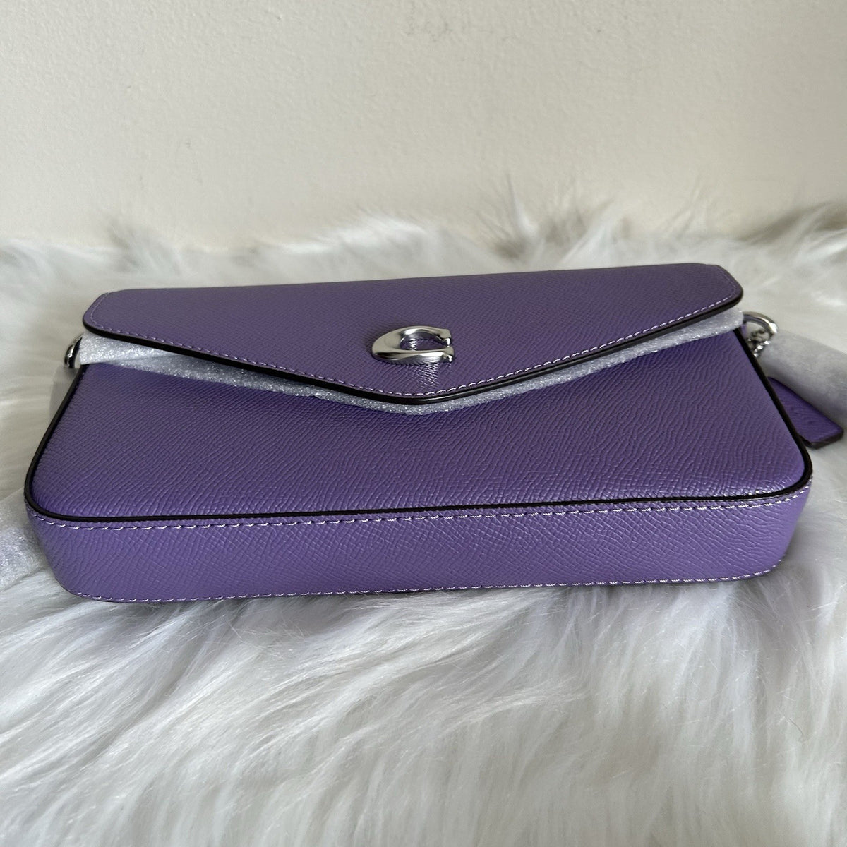 Coach Wyn Washed Plum Crossgrain Leather Crossbody Bag NEW4