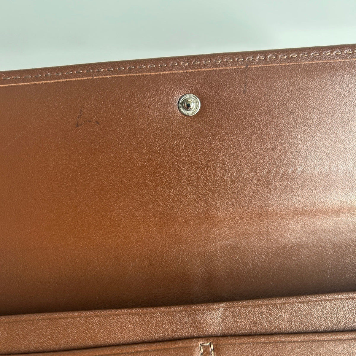 Coach Soho Khaki Brown Signature Jacquard Leather Trifold Wallet 42819 Good3