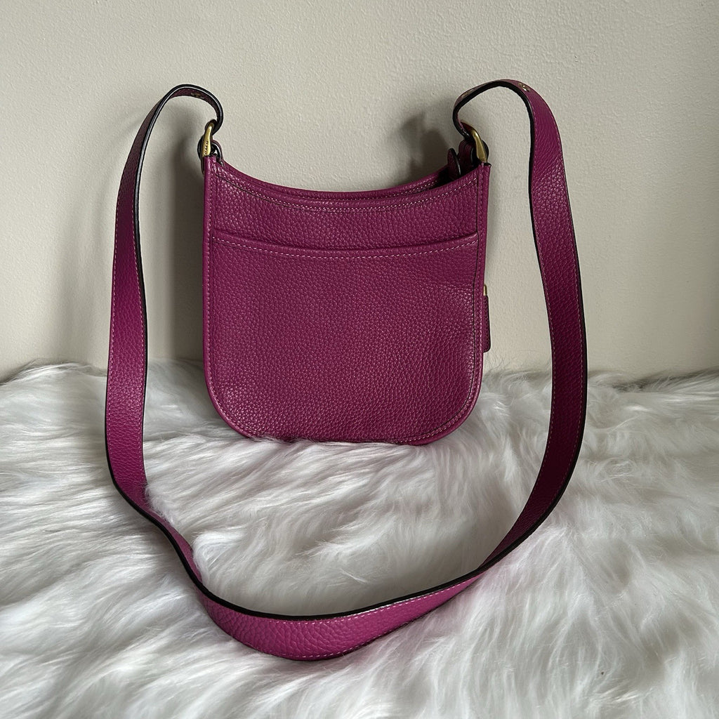 Coach Emery Crossbody 21 Hibiscus Pink Pebbled Leather Bag Excellent1