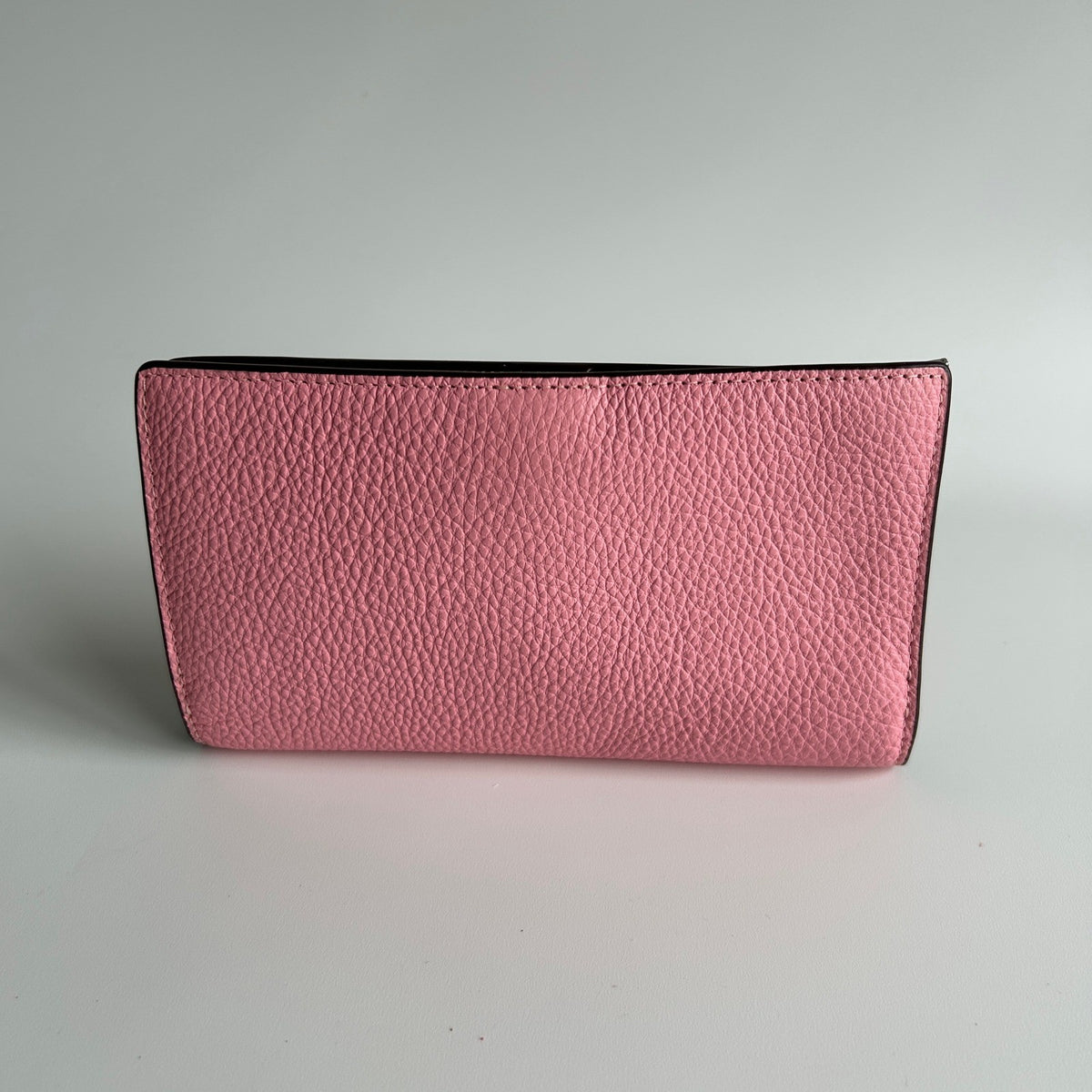Coach Wyn Pink Pebbled Leather Soft Wallet Good1
