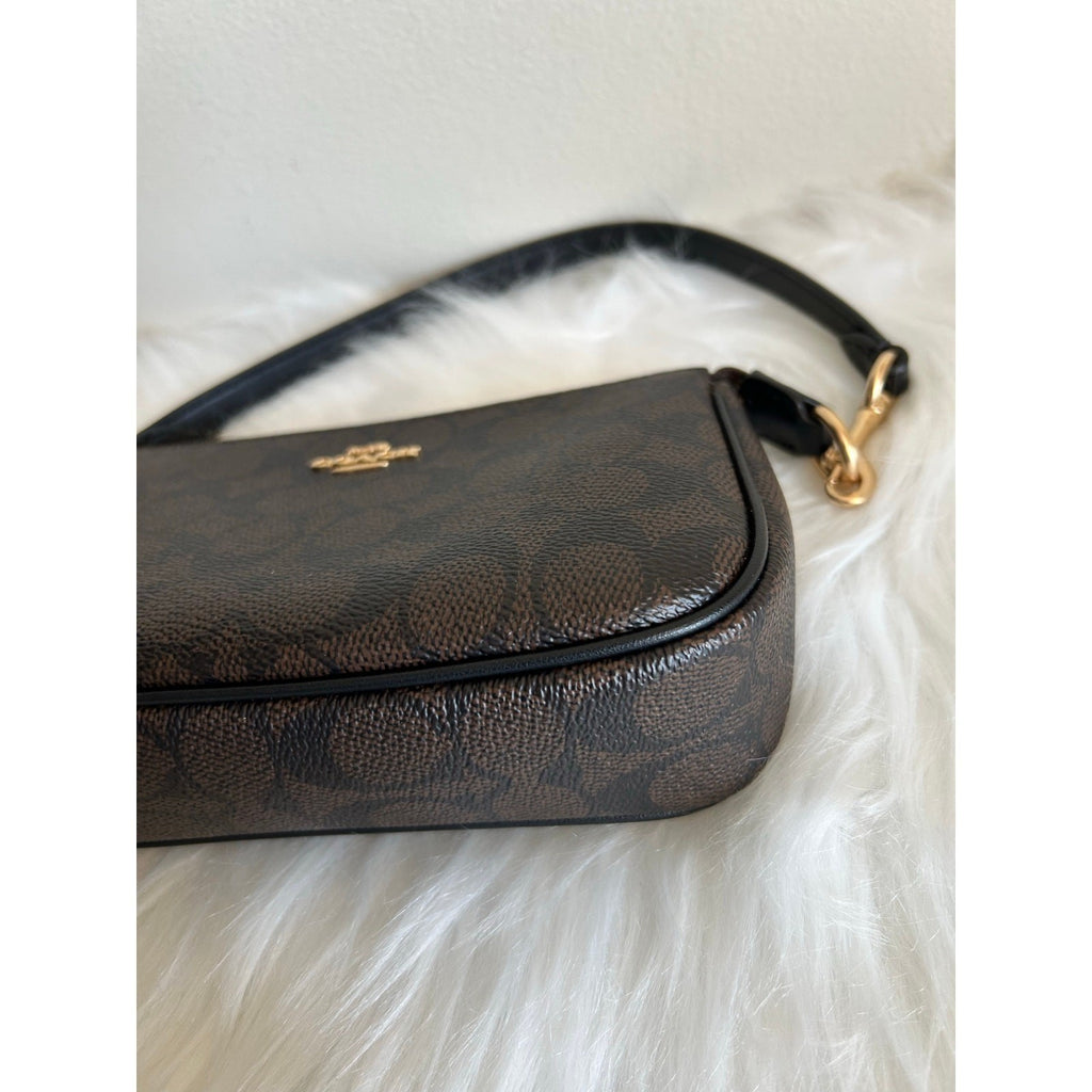 Coach Nolita 19 Brown Black Signature Canvas Shoulder Bag Excellent3