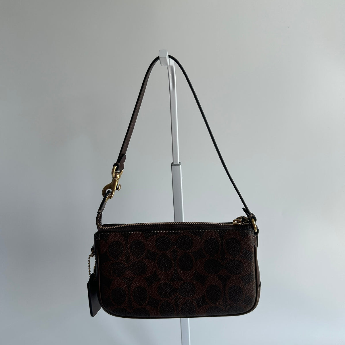 Coach Plaza Bag 18 Signature Brown Mini Shoulder Bag Very Good2