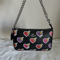 Coach Nolita 19 Black Heart Lightning Bolt Pebbled Leather Bag NEW0