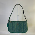 Coach Nolita 19 Green Quilted Denim Wristlet Shoulder Bag Excellent0