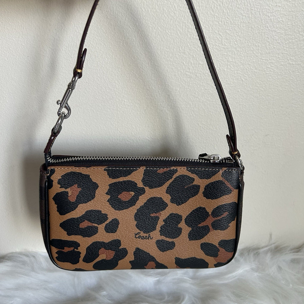 Coach Nolita 19 Leopard Print Brown Coated Canvas Shoulder Bag Excellent1