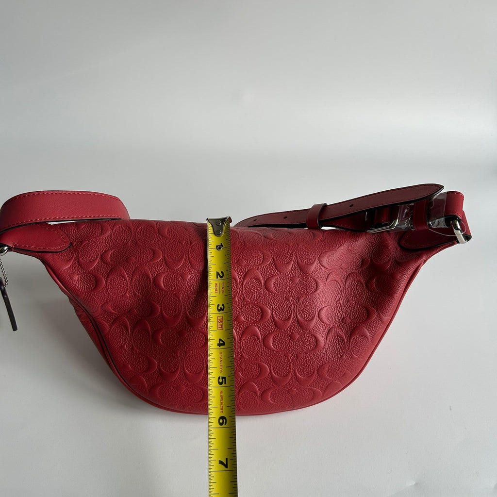 Coach Signature Belt Bag Washed Red Leather Fanny Pack F48741 New6
