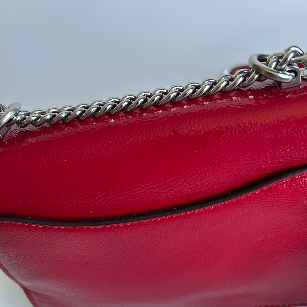 Coach Mini Klare Red Patent Leather Crossbody Bag Excellent3