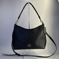 Coach Laurel Black Pebbled Leather Shoulder Bag Excellent0