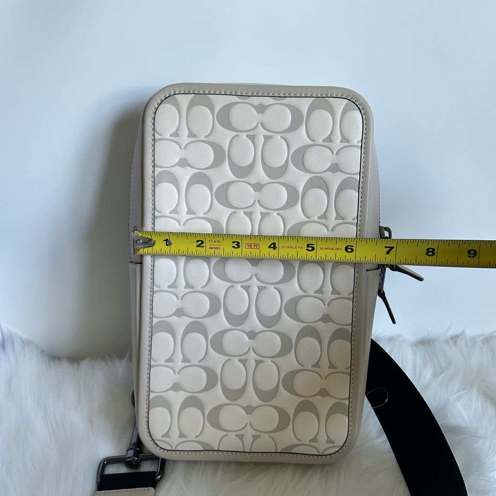 Coach Sullivan Crossbody Chalk White Signature Leather CJ670 Excellent6