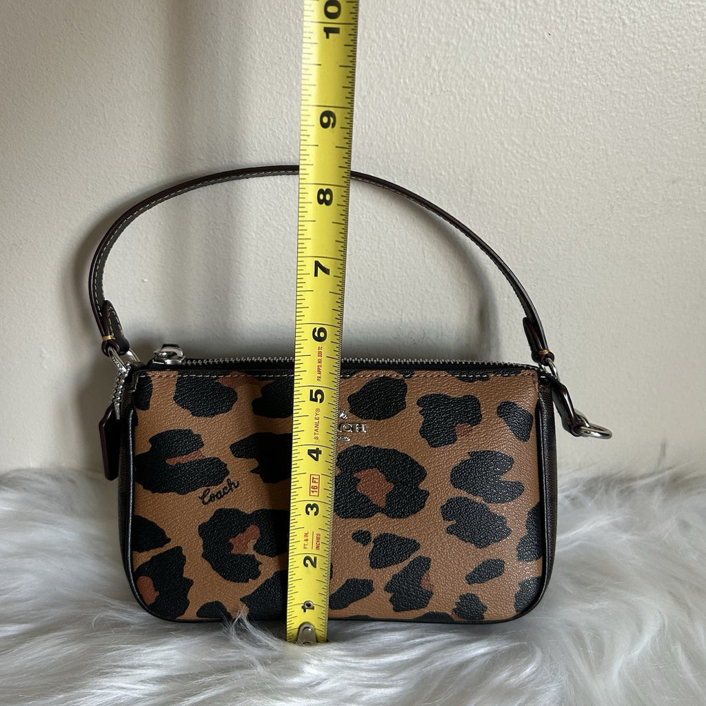 Coach Nolita 19 Leopard Print Brown Coated Canvas Shoulder Bag Excellent6