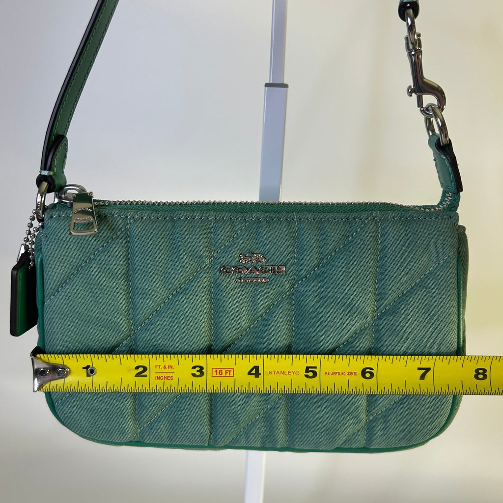 Coach Nolita 19 Green Quilted Denim Wristlet Shoulder Bag Excellent3