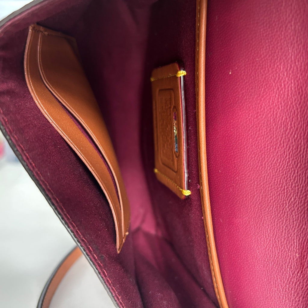 Coach Kip Rainbow Signature Canvas Leather Crossbody Bag Excellent2
