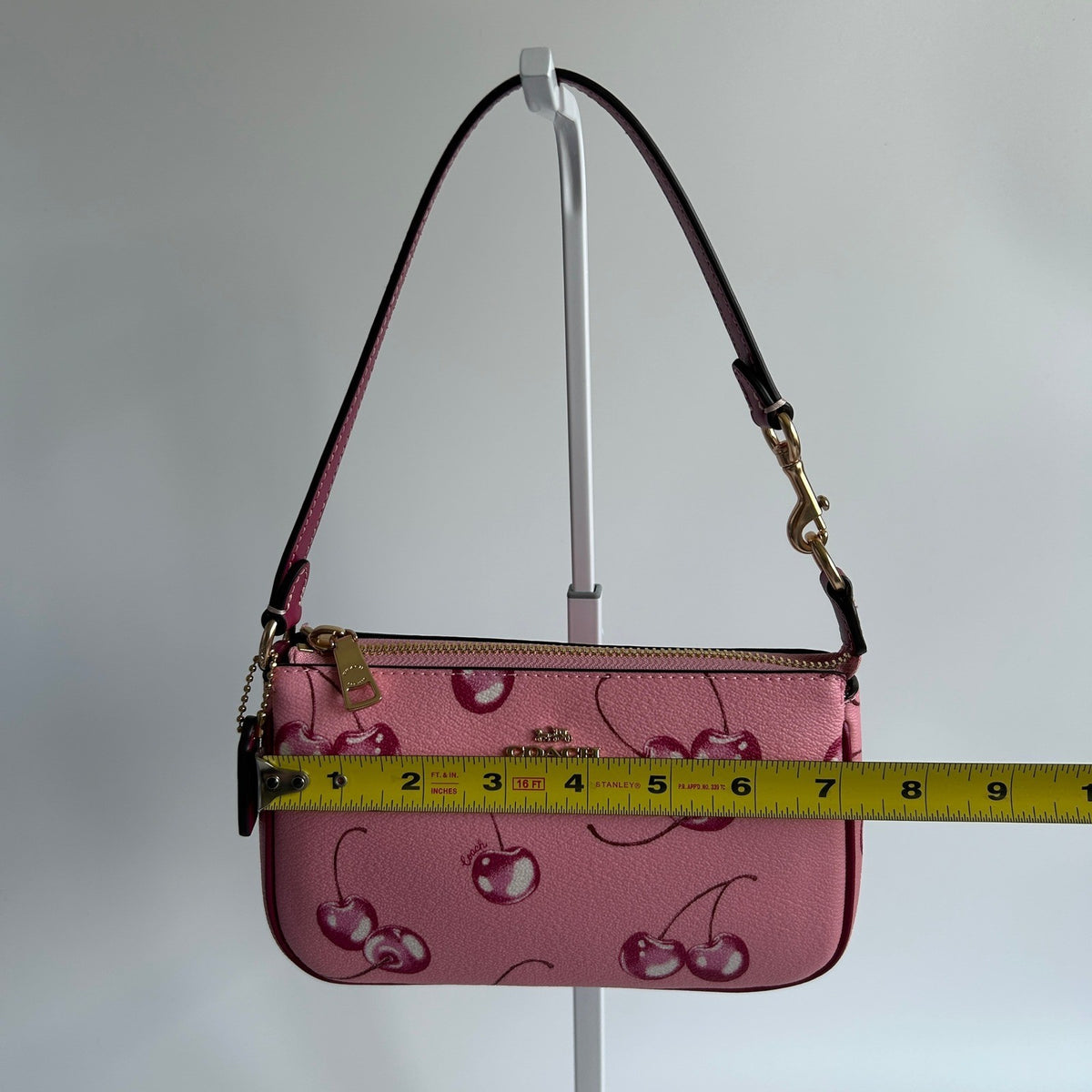Coach Nolita 19 Pink Cherry Pebbled Leather Shoulder Bag Excellent7