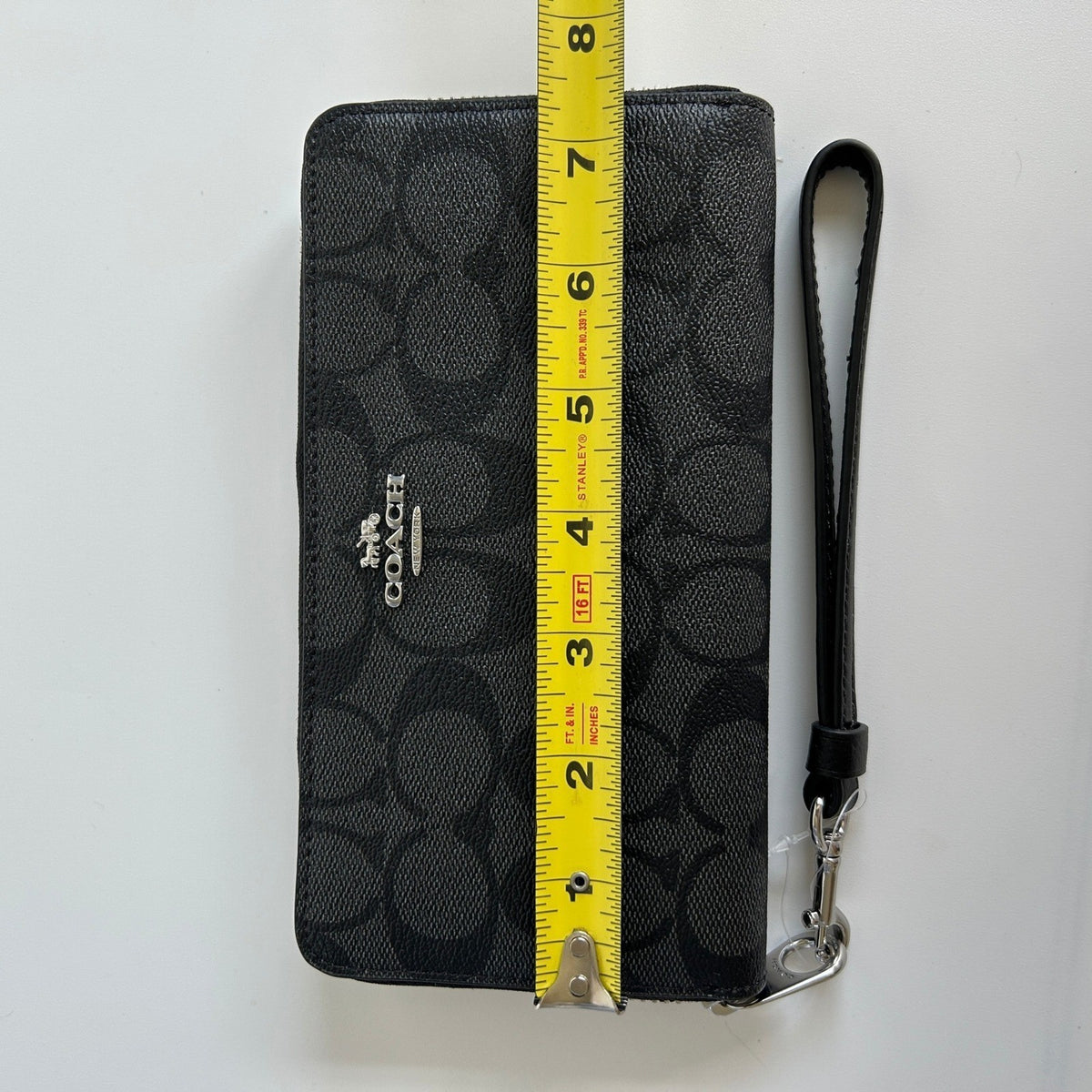 Coach Long Zip Around Wallet Graphite/Black Signature Canvas C44523