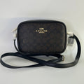 Coach Mini Jamie Walnut Black Signature Canvas Camera Bag NEW0