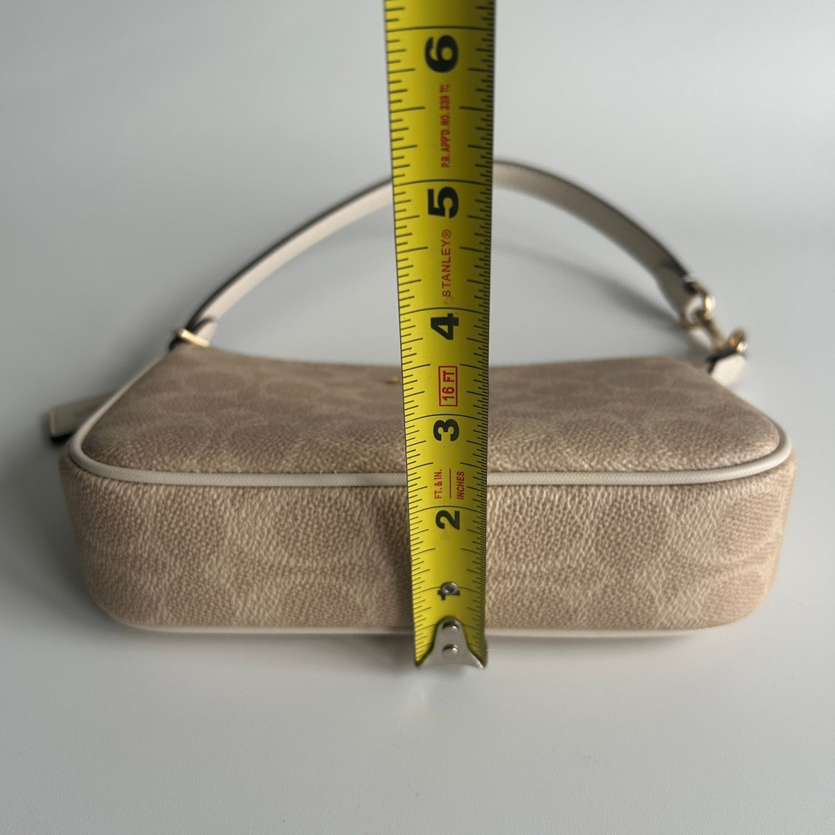 Coach Nolita 19 Khaki Chalk Signature Canvas Shoulder Bag Excellent8