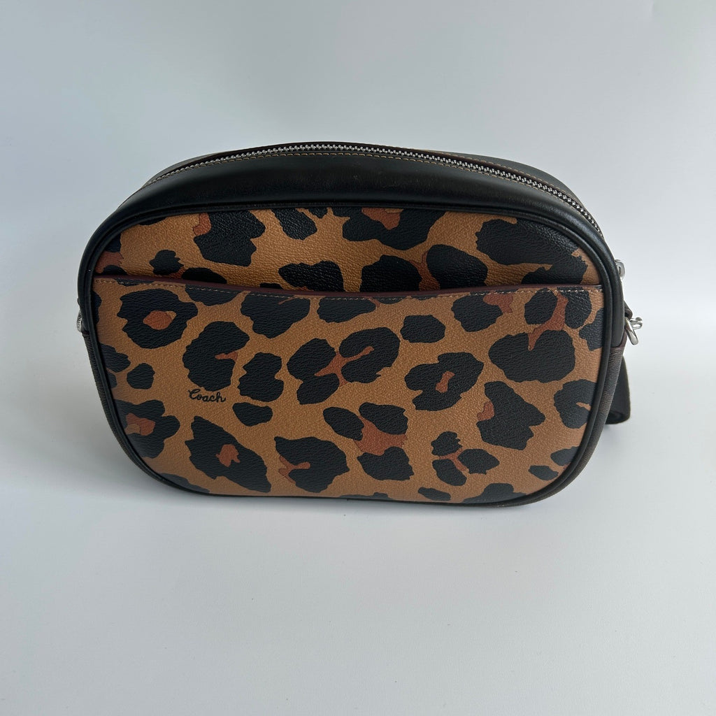 Coach Jamie Camera Bag Leopard Signature Canvas Crossbody CC759 Excellent2