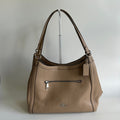Coach Kristy Taupe Pebbled Leather Shoulder Bag Excellent0