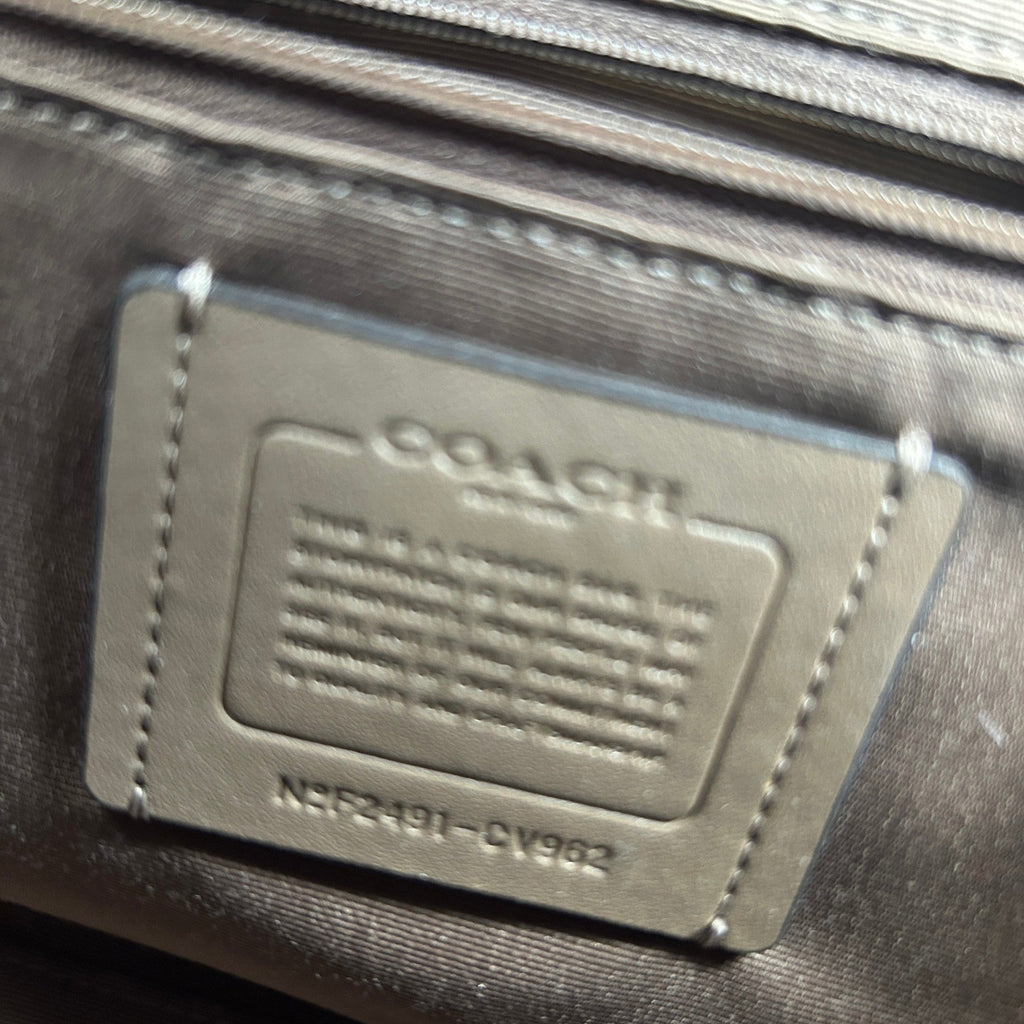 Coach Rowan Satchel Dark Stone Pebbled Leather Satchel Bag CV962 Excellent3