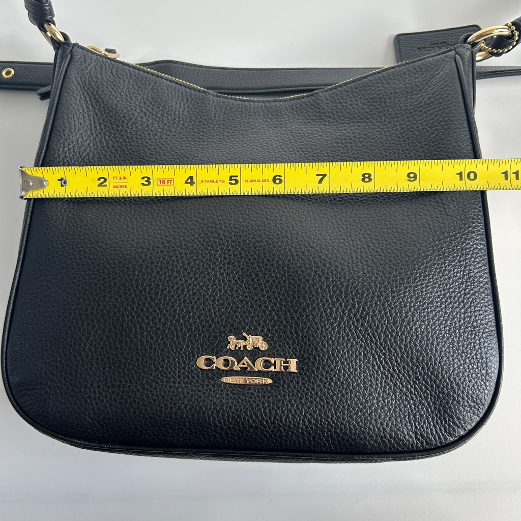 Coach Ellie File Bag Black Pebbled Leather Crossbody CU960 Excellent4