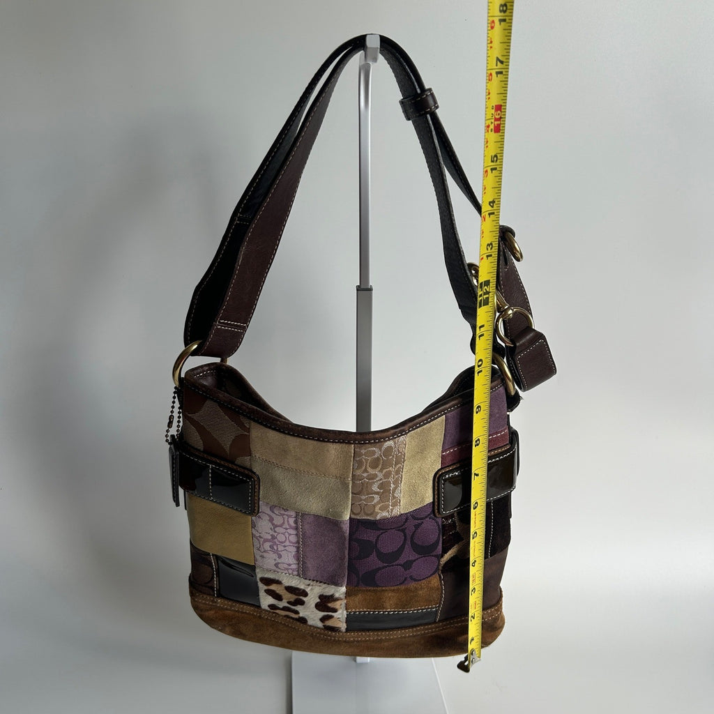 Coach Eva Holiday Patchwork Multi Mixed Leather Shoulder Bag 3573 Good5