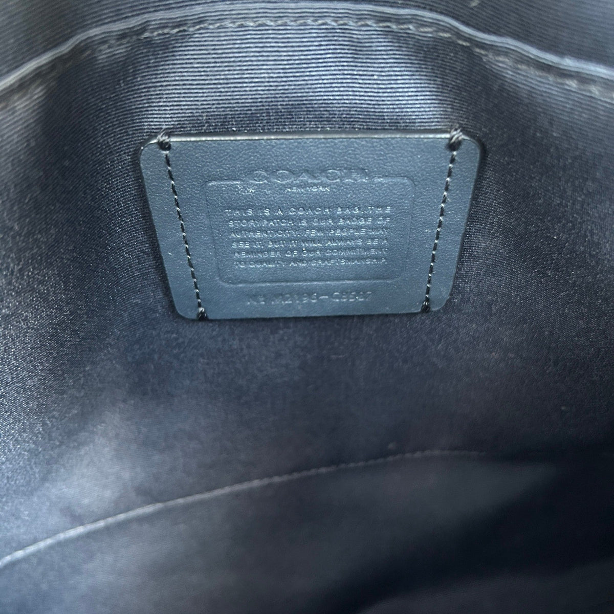Coach Rowan File Bag Plaid Midnight Navy Coated Canvas Crossbody Excellent3