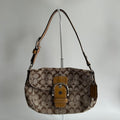 Coach Soho Signature Khaki Brown Canvas Leather Shoulder Bag Excellent0