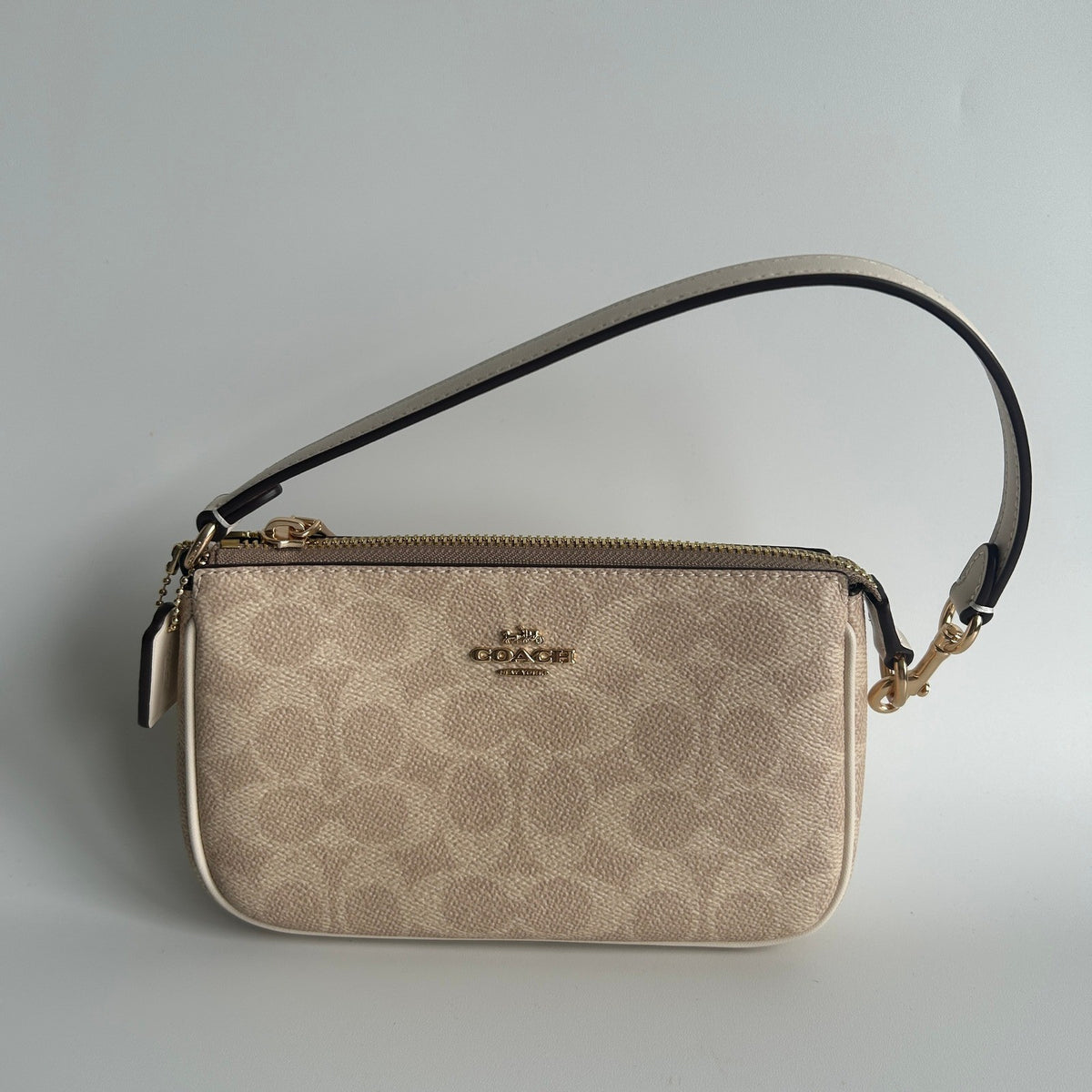 Coach Nolita 19 Khaki Chalk Signature Canvas Shoulder Bag Excellent2