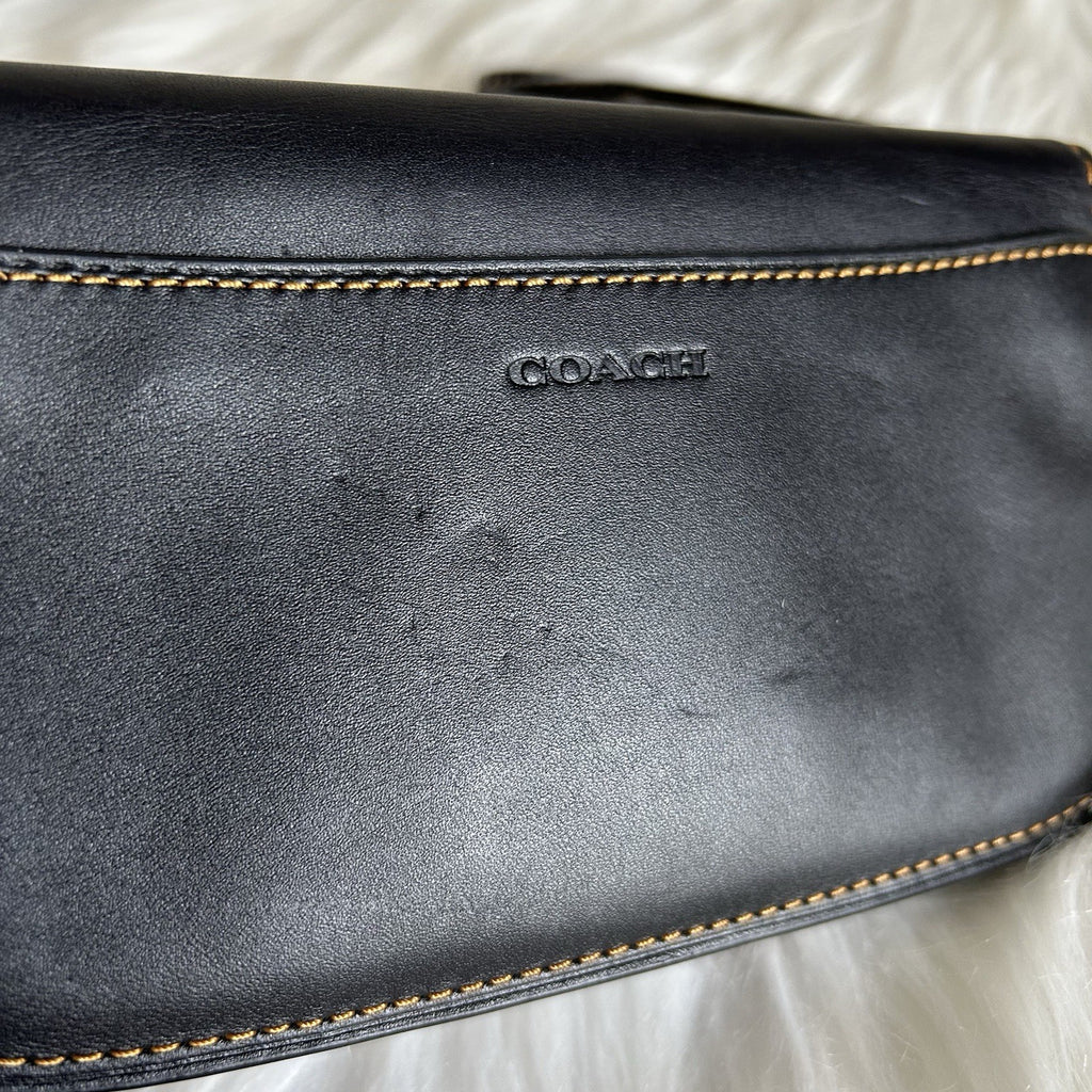 Coach Glovetanned Leather Black Wristlet Clutch GOOD3