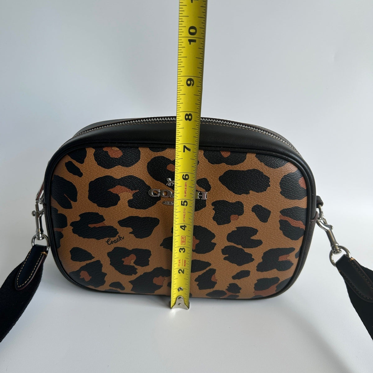 Coach Jamie Camera Bag Leopard Signature Canvas Crossbody CC759 Excellent7