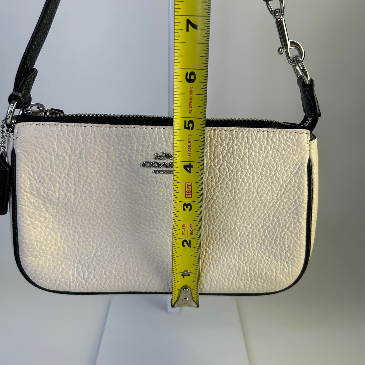 Coach Nolita 19 Chalk White Pebbled Leather Shoulder Bag Excellent4