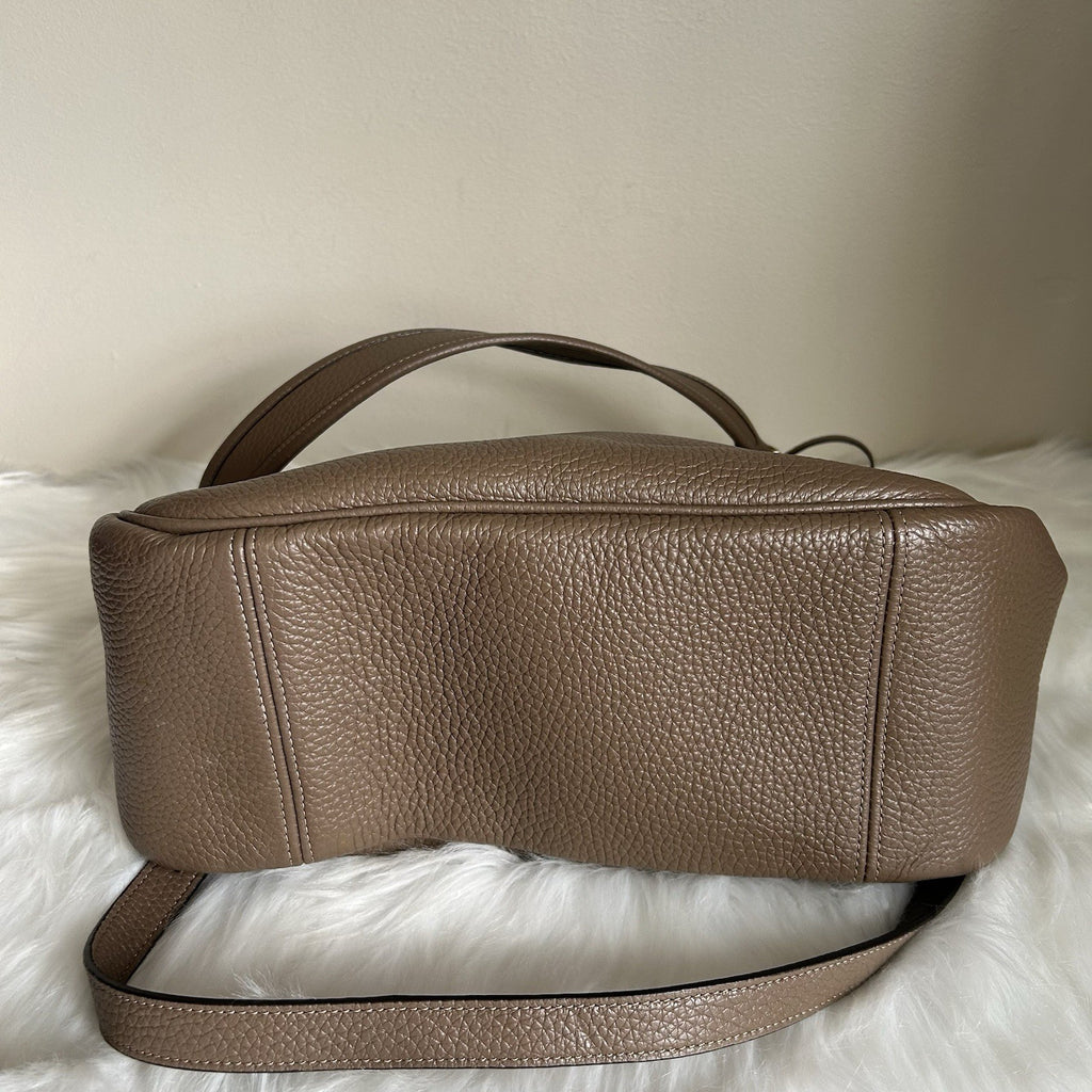 Coach Cary Dark Stone Pebbled Leather Shoulder Bag CC435 Excellent6