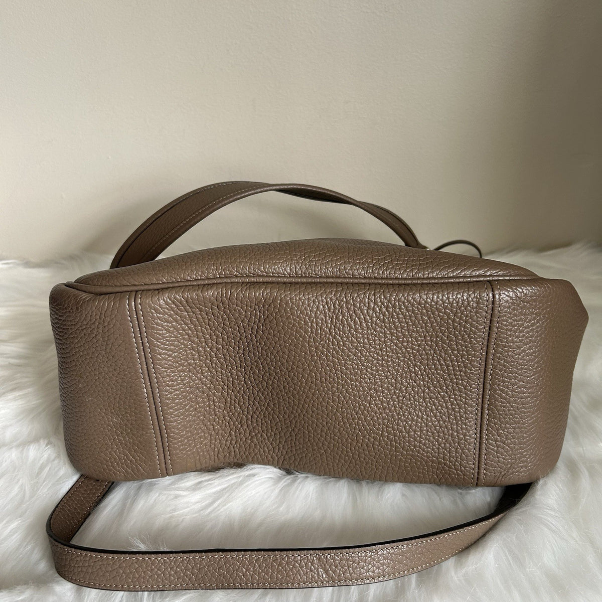 Coach Cary Dark Stone Pebbled Leather Shoulder Bag CC435 Excellent6
