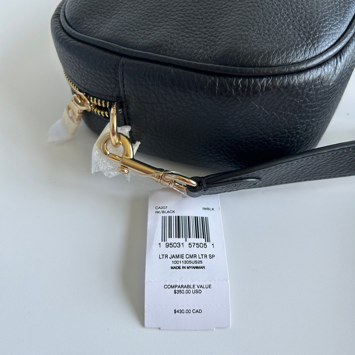 Coach Jamie Black Pebbled Leather Camera Bag New5