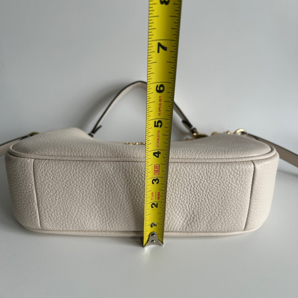 Coach Teri Chalk White Pebbled Leather Shoulder Bag CV934 Excellent11