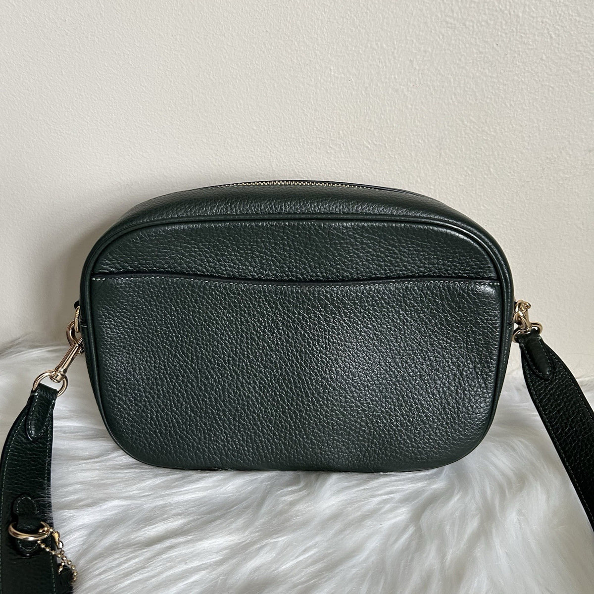 Coach Jamie Camera Bag Forest Green Pebbled Leather Crossbody Excellent2