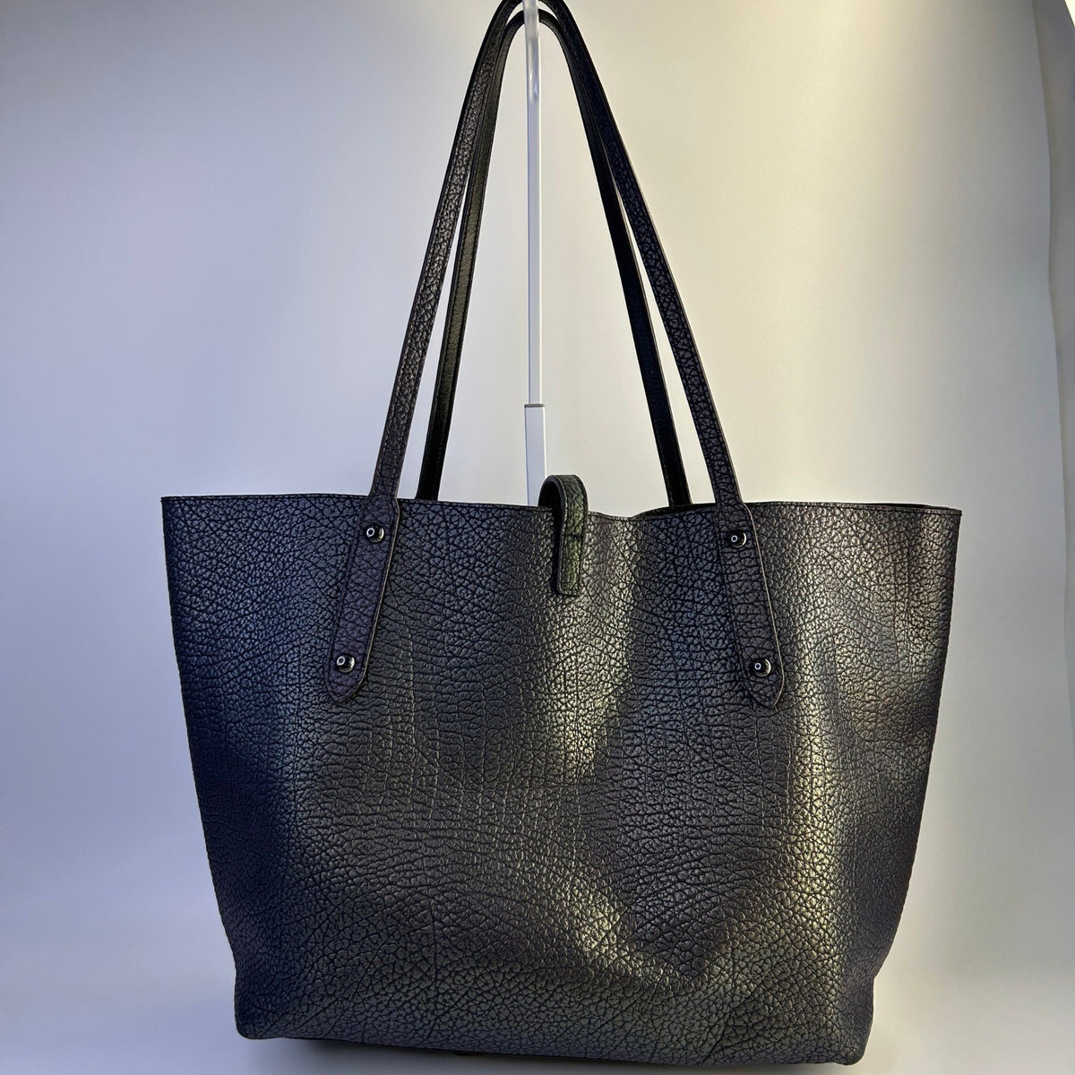 Coach Market Tote Iridescent Hologram Buffalo Leather Bag 54631 Good1