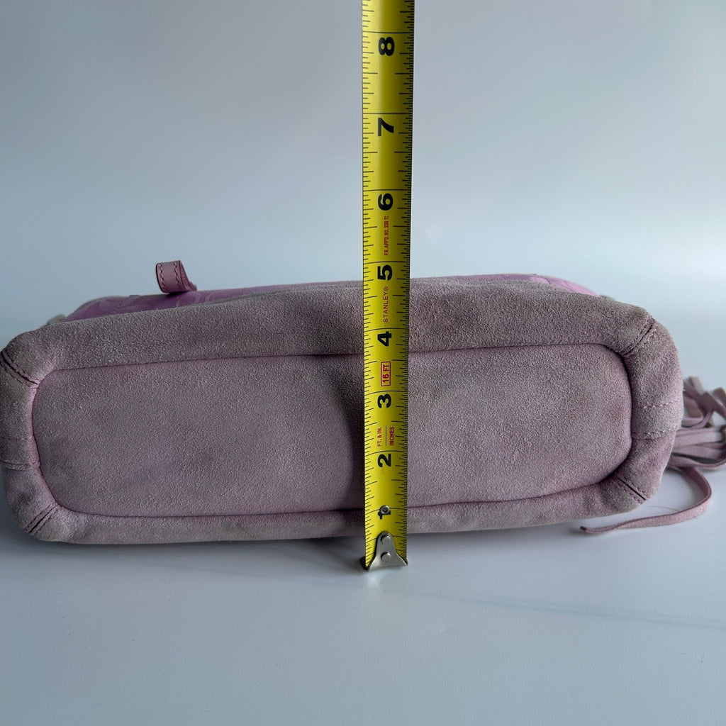 Coach Soho Signature East West Pink Jacquard Suede Shoulder Bag Excellent8