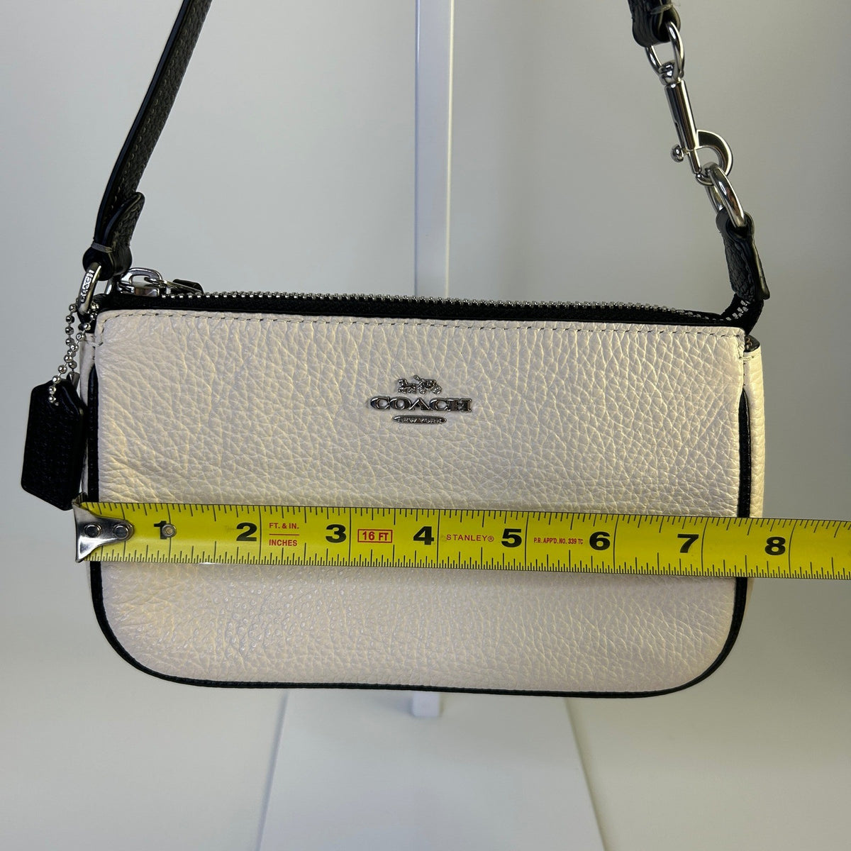 Coach Nolita 19 Chalk White Pebbled Leather Shoulder Bag Excellent3