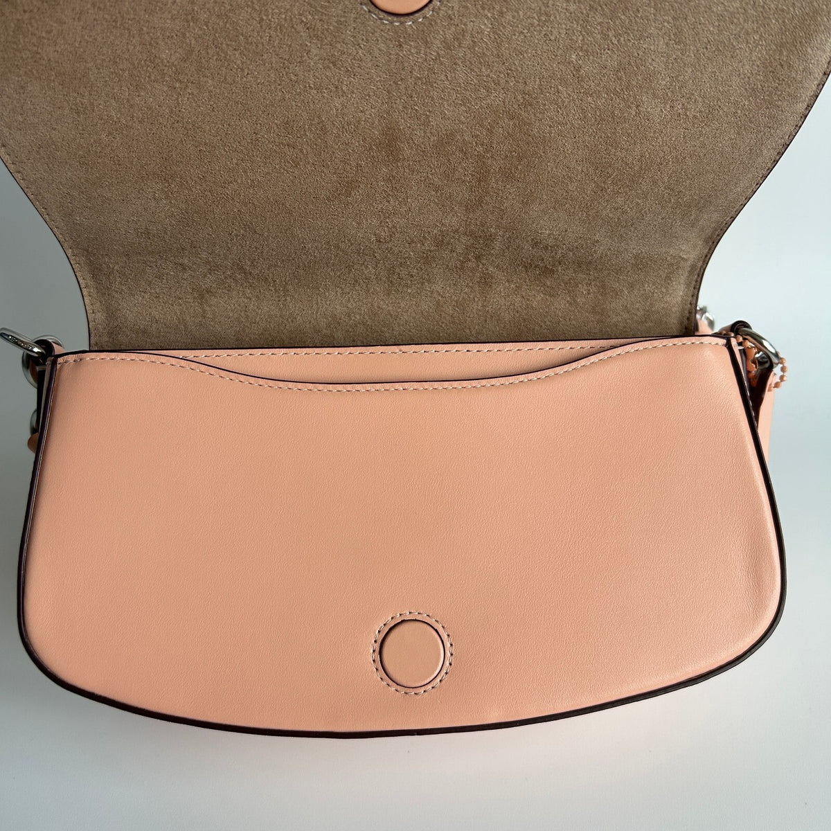 Coach Andrea Shoulder Bag Faded Blush Peach Smooth Leather Flap CT7684