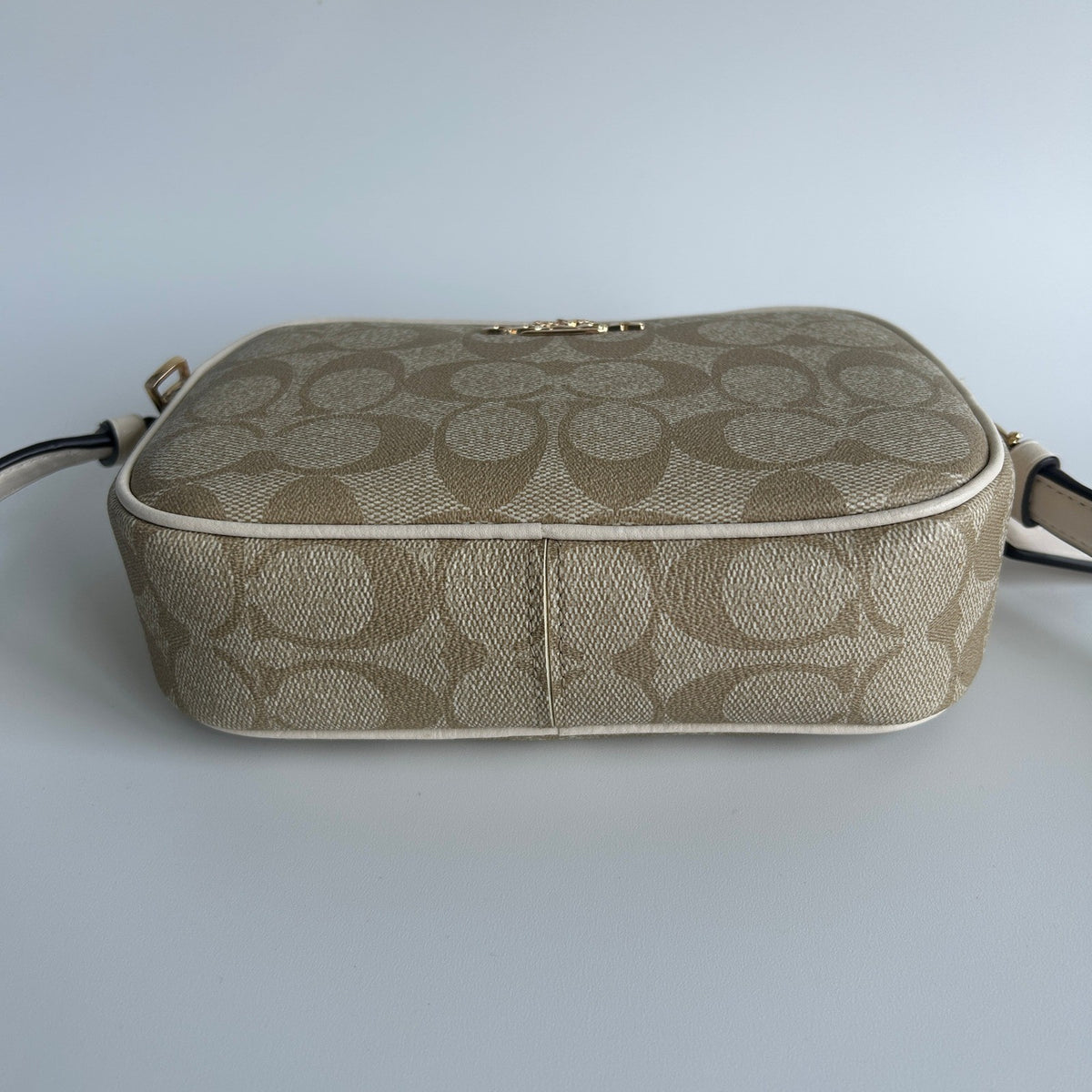 Coach Mini Jamie Camera Bag Chalk White Signature Canvas Crossbody Excellent6