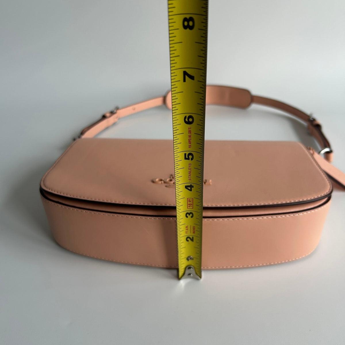 Coach Andrea Shoulder Bag Faded Blush Peach Smooth Leather Flap CT76810
