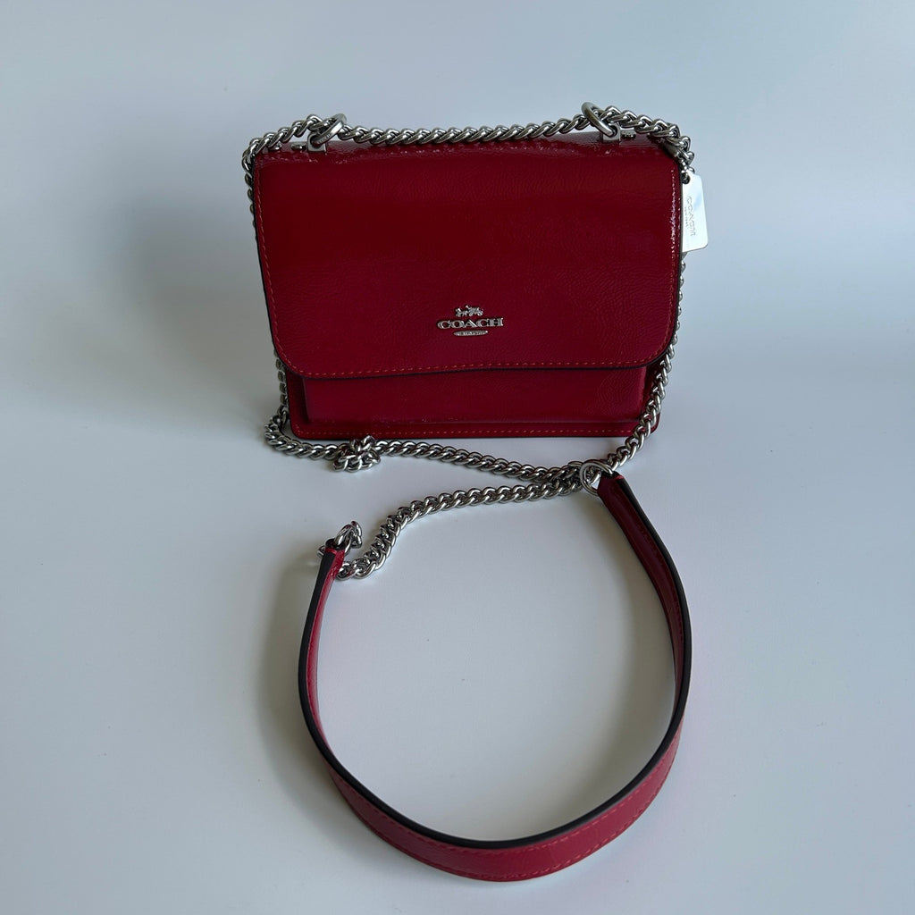 Coach Mini Klare Red Patent Leather Crossbody Bag Excellent1