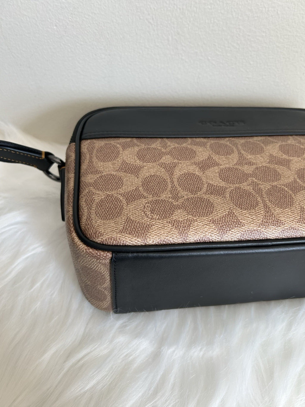 Coach Graham Tan Black Signature Canvas Leather Crossbody Bag Excellent4