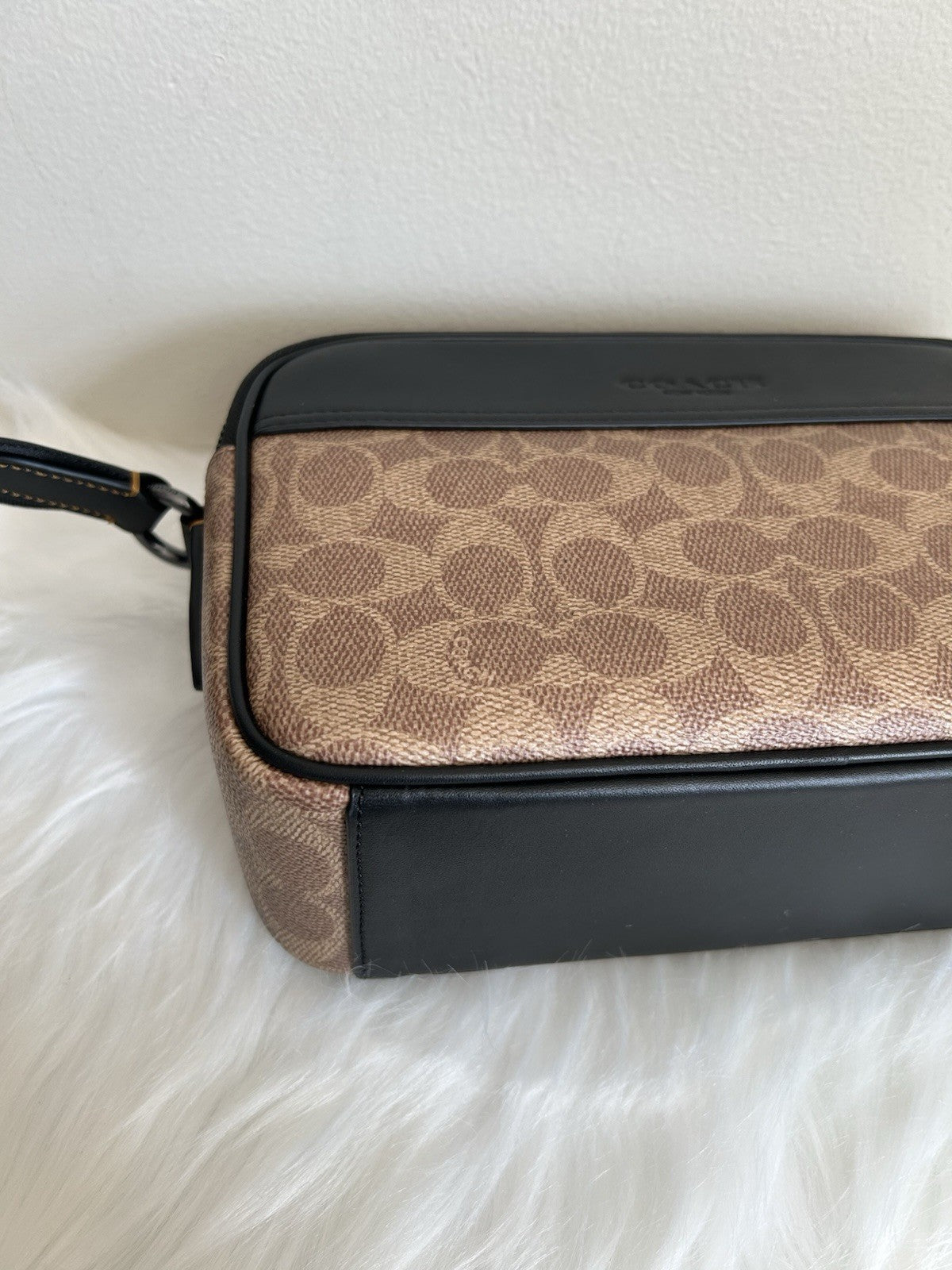 Coach Graham Tan Black Signature Canvas Leather Crossbody Bag Excellent4