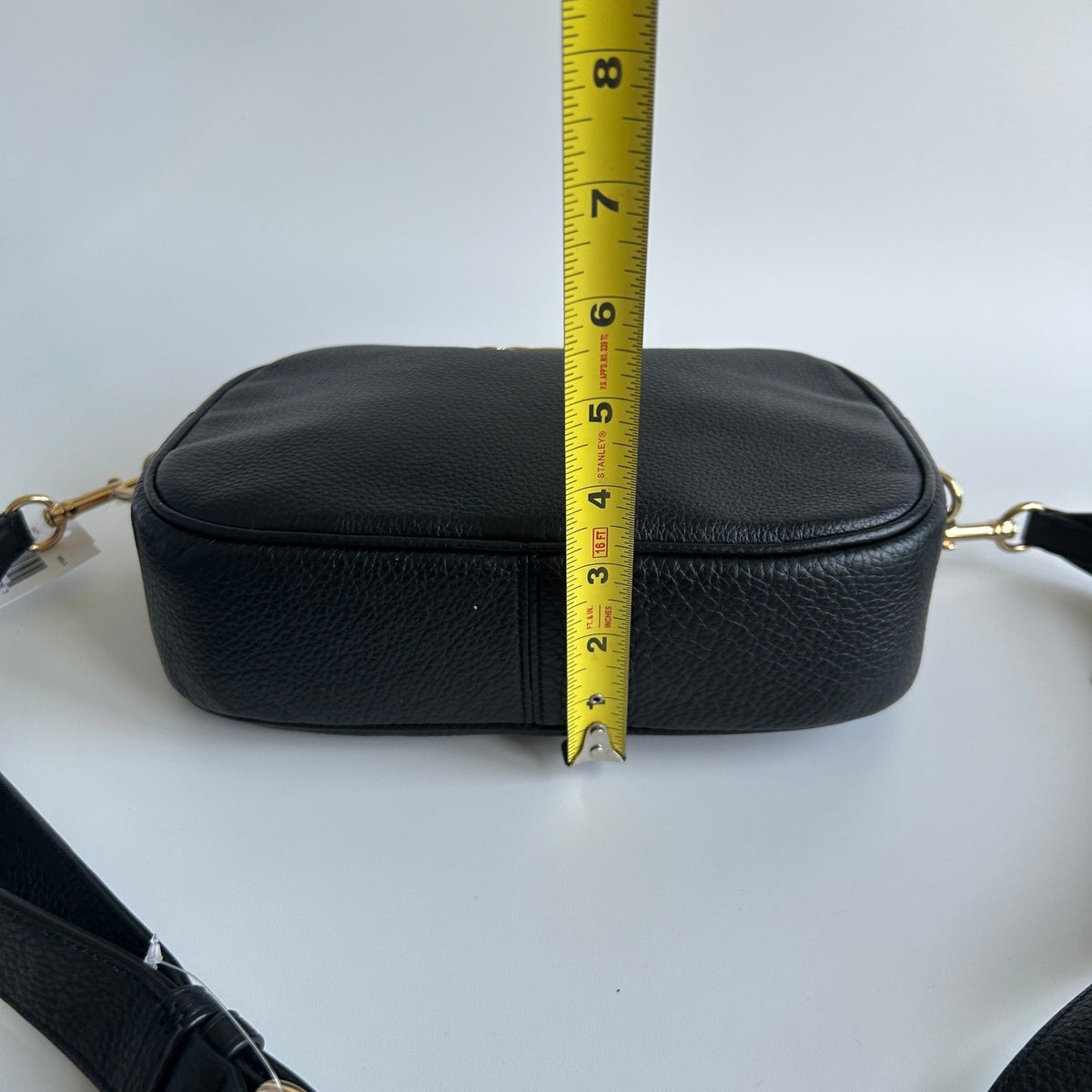 Coach Jamie Black Pebbled Leather Camera Bag New8